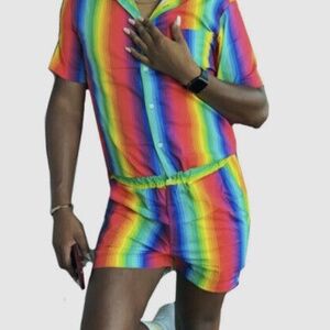 Zesties Pride Romper - Pride Rainbow Male Romper~ MEDIUM NEW WITH TAGS